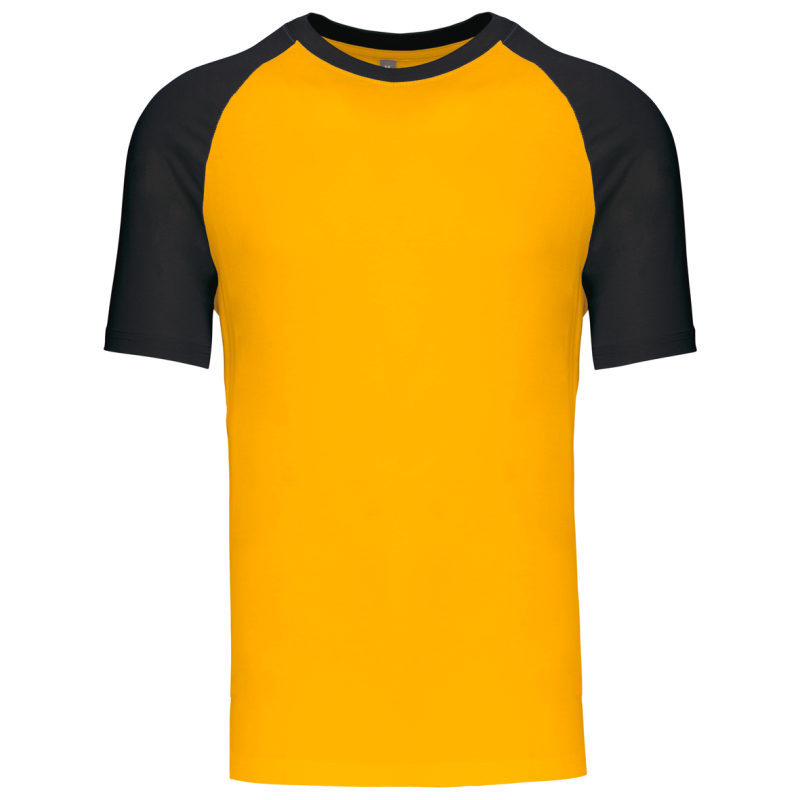 zomer rommel Ophef Baseball T-shirt Geel / Zwart(K330) Maat Small Baseball Geel / zwart